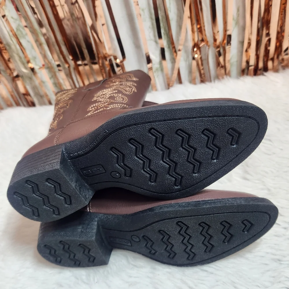 DEER STAGS RANCH Imitation Leather Western Boots